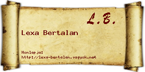 Lexa Bertalan névjegykártya